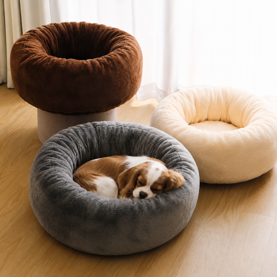 Calming Donut Pet Bed — Cozy Plush Comfort